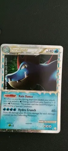 A single holographic Feraligatr card from the HeartGold SoulSilver era.