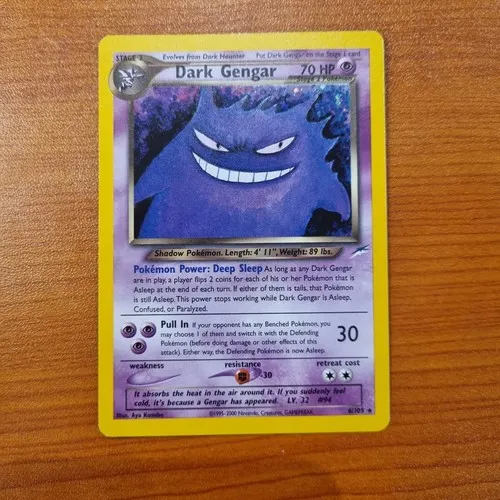 A holographic Dark Gengar card from Neo Destiny.